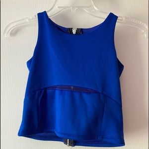 Blue Mesh Crop-Top Tank top (girls)